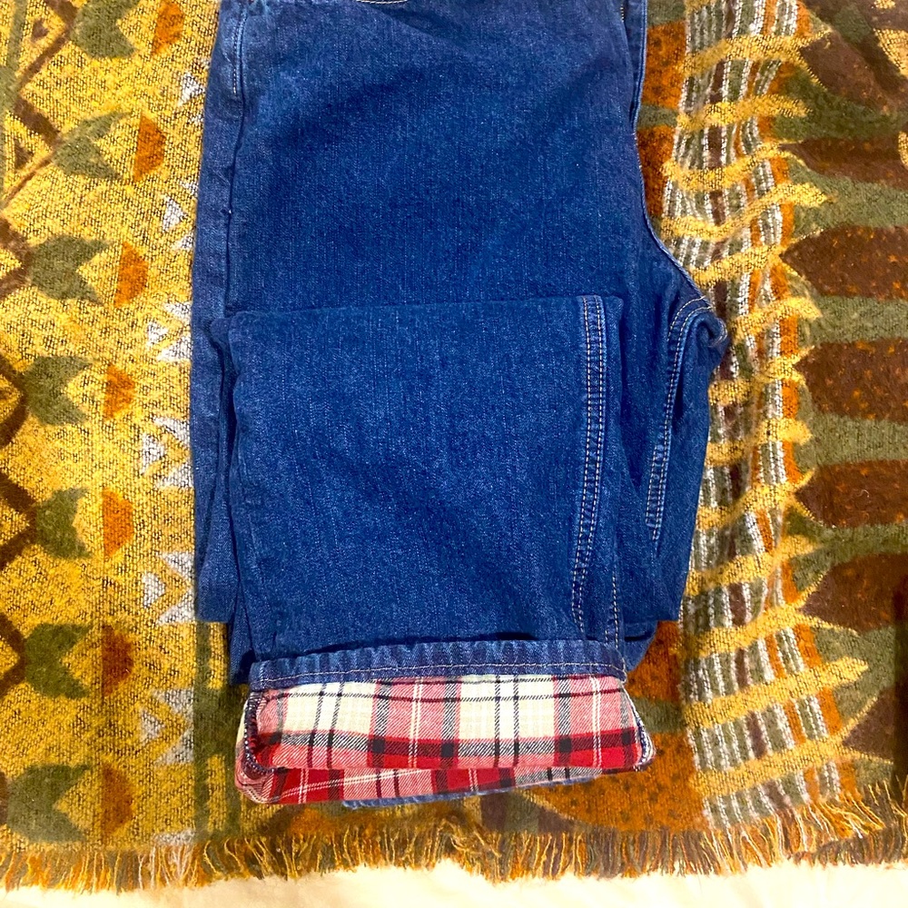 Cabalas flannel lined jeans women